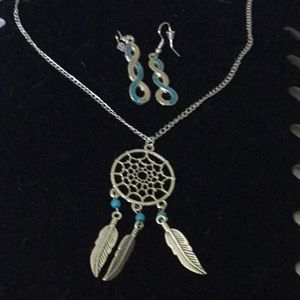 Sterling silver necklace earring set